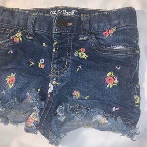 Cat & Jack Dark Blue Floral Embroidered Shorts